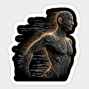 Code Constructed Human: Digital Artistry Sticker